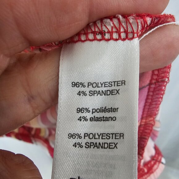 Vintage Chico's Retro Psychedelic Mod Blouse Pink Yellow 90s Festival 2 (L) - Picture 9 of 11